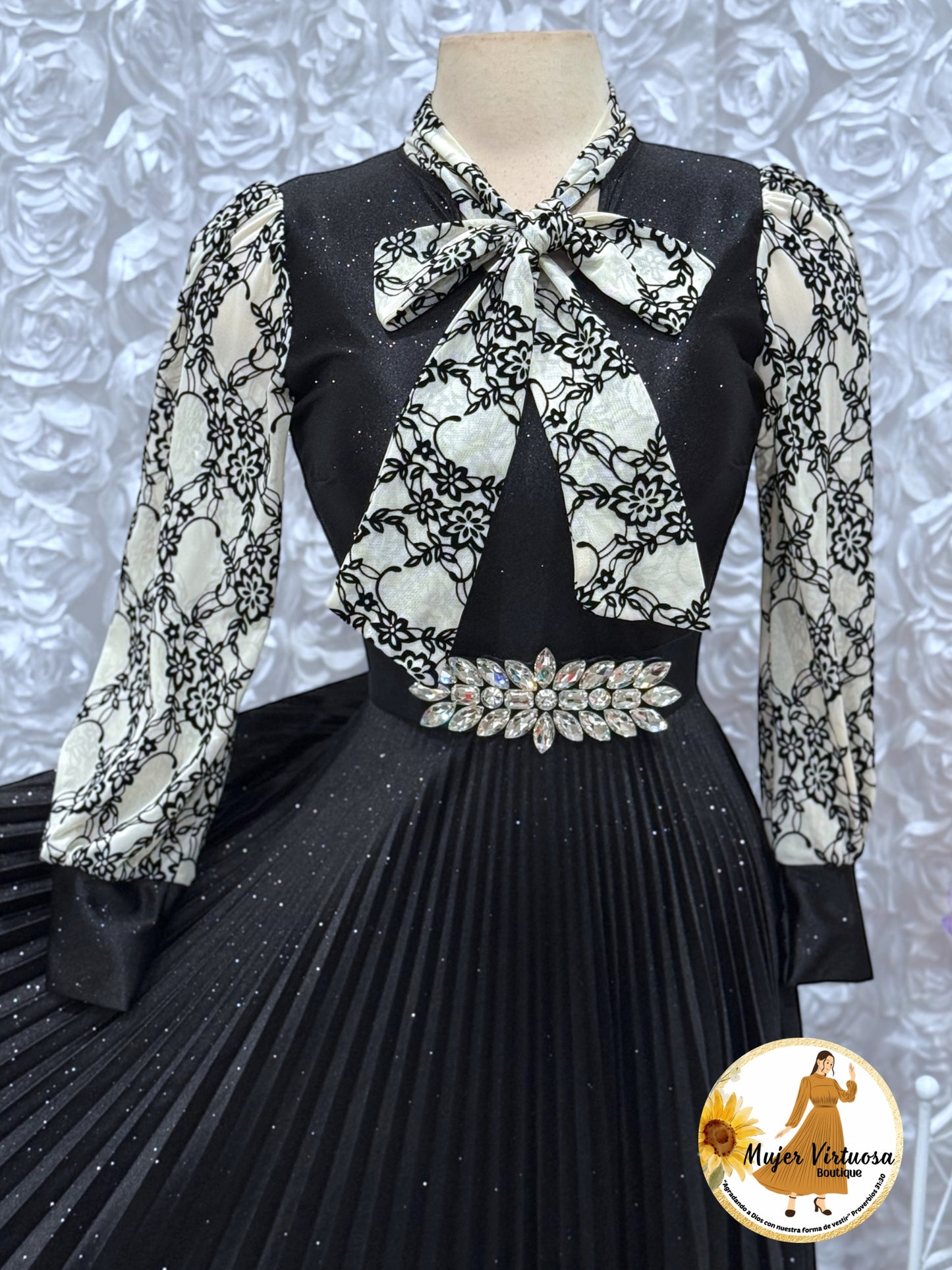 Brenda Black Glitter Dress