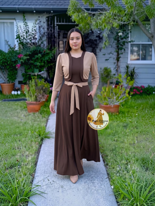 Emma Mocha & Brown Blazer Dress