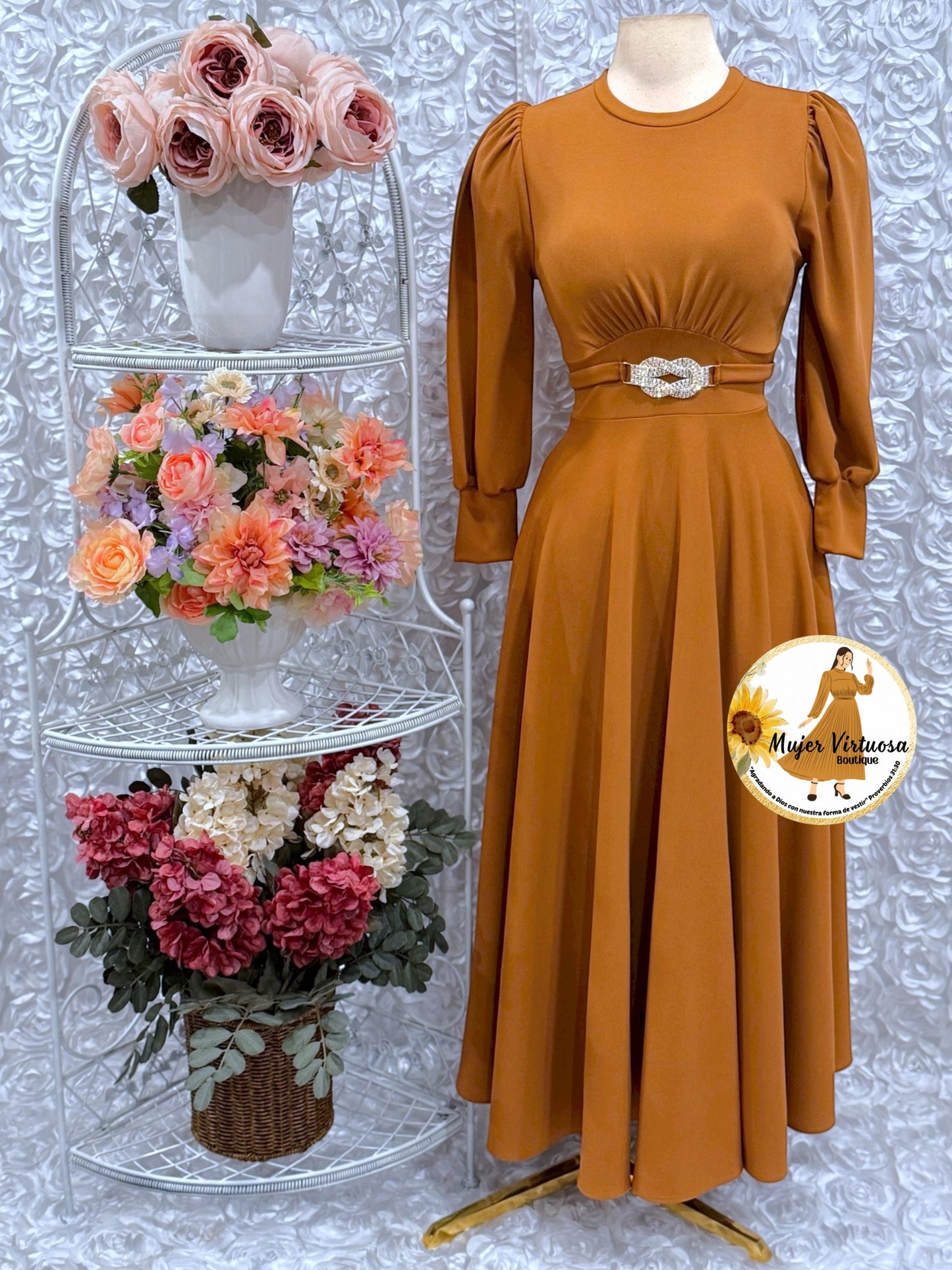 Natasha Caramel Dress