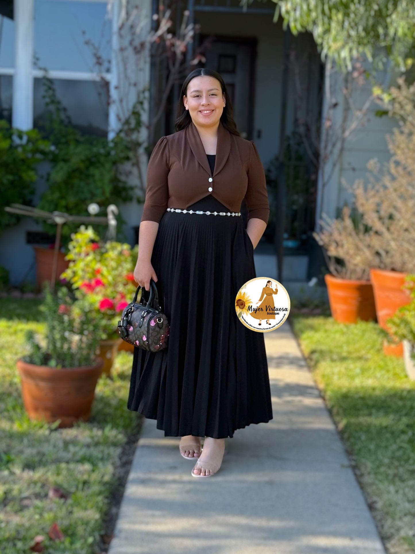 Emely Brown & Black Dress
