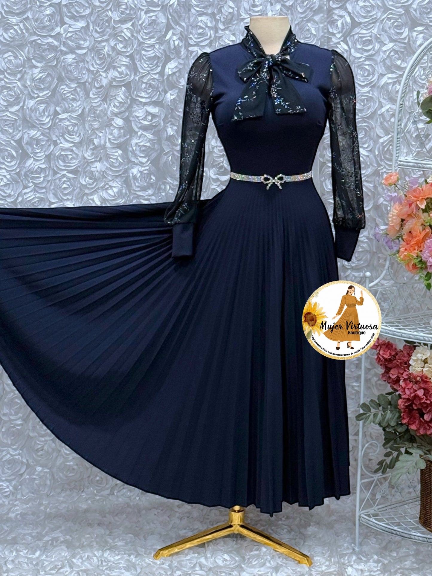 Brenda Navy Blue Dress