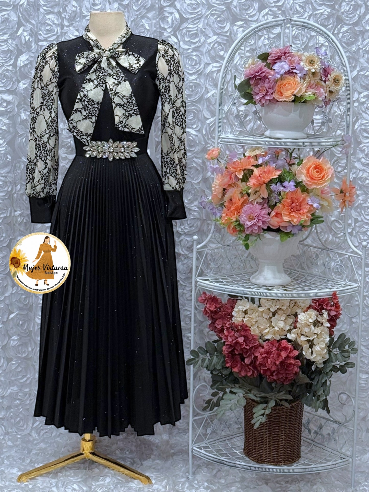 Brenda Black Glitter Dress