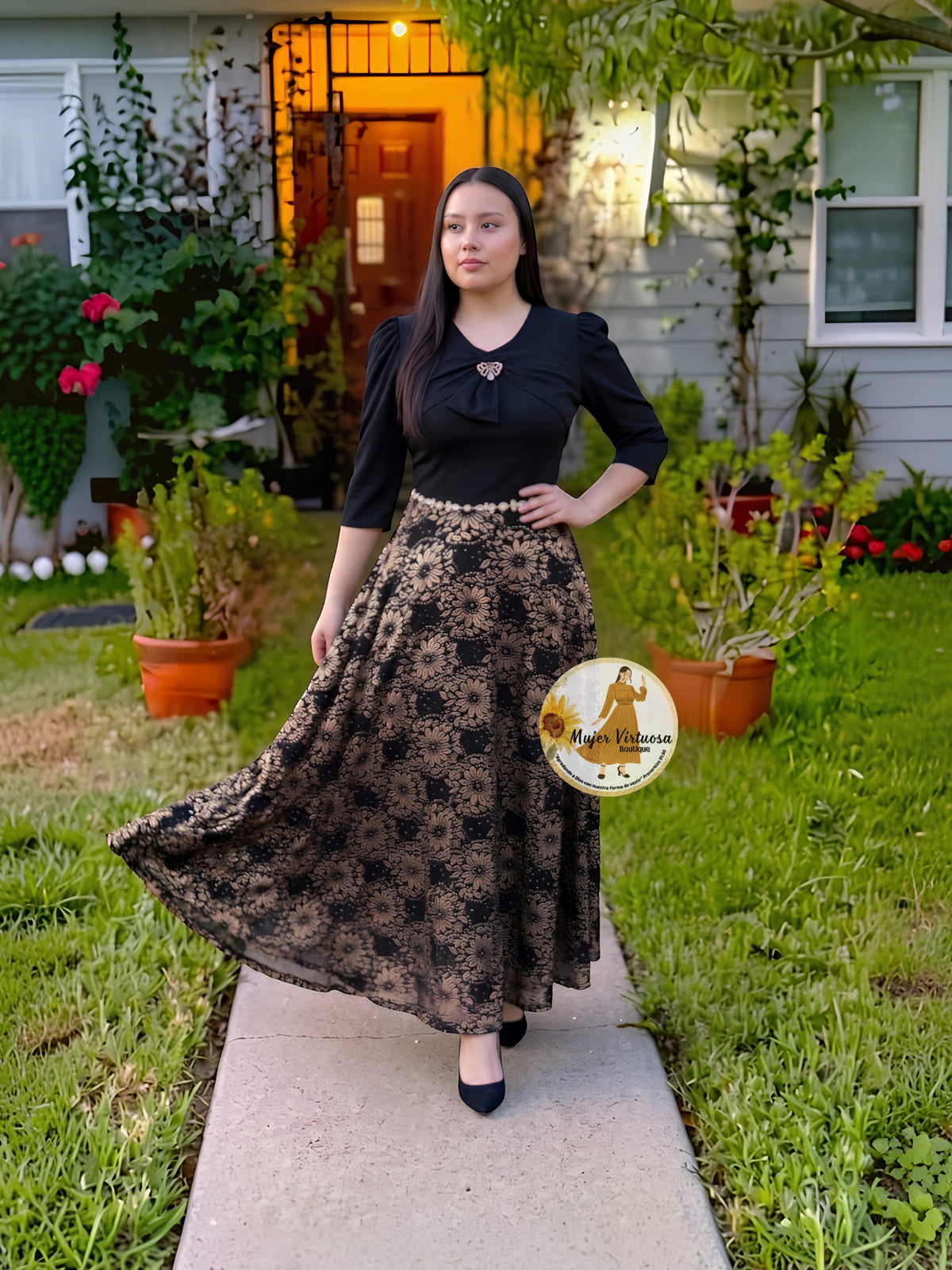 Berenice Black & Gold Dress