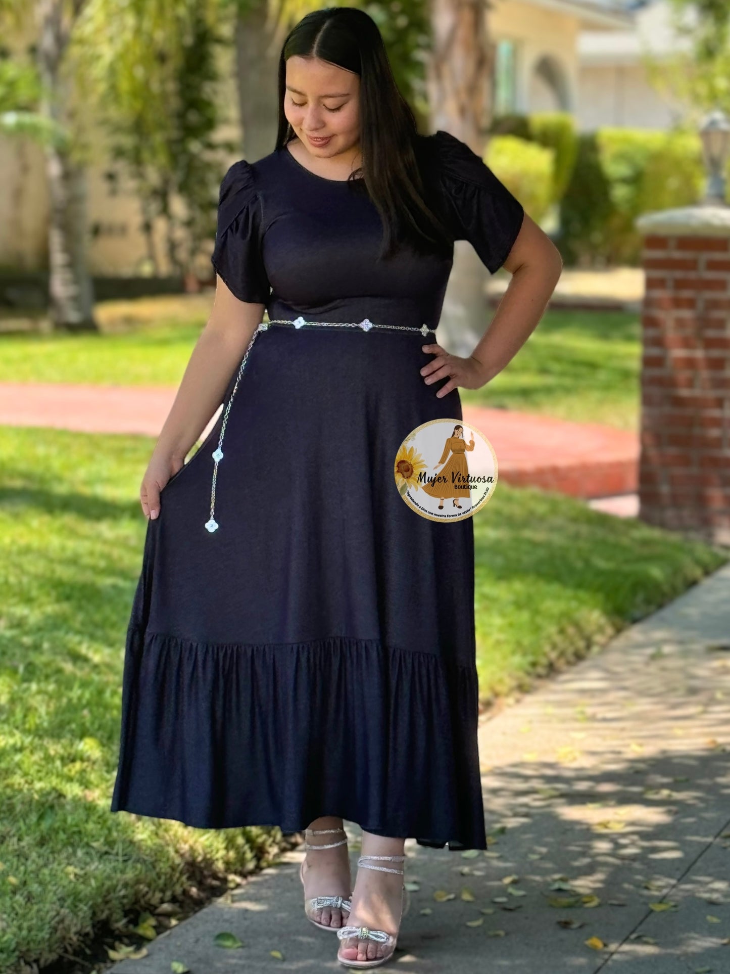 Denim Black Maxi Summer Dress