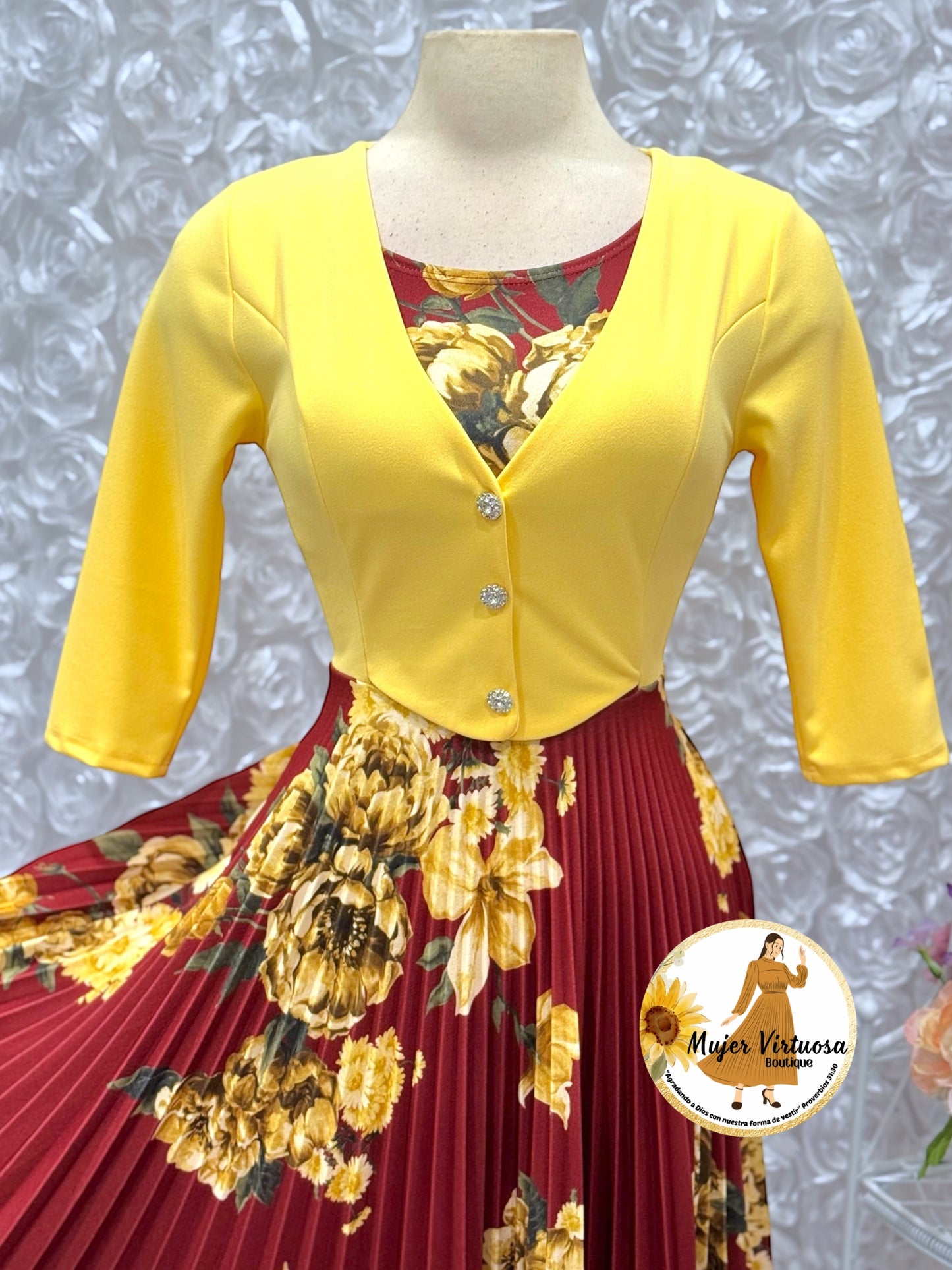 Maggie Yellow/Wine Blazer Dress
