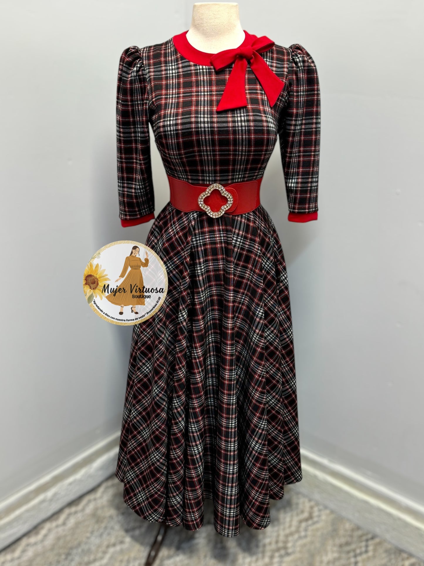 Juliette Red & Black Plaid Dress