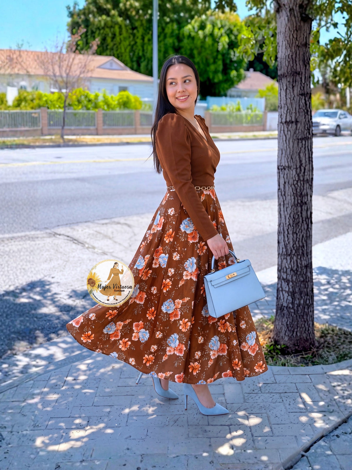 Larissa Caramel Velvet Dress