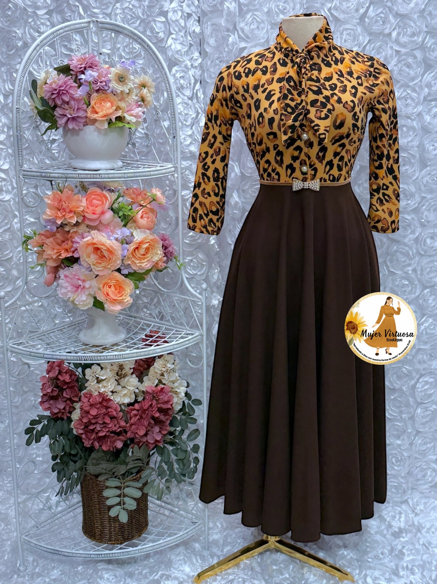 Animal Print & Brown Sailor Dress