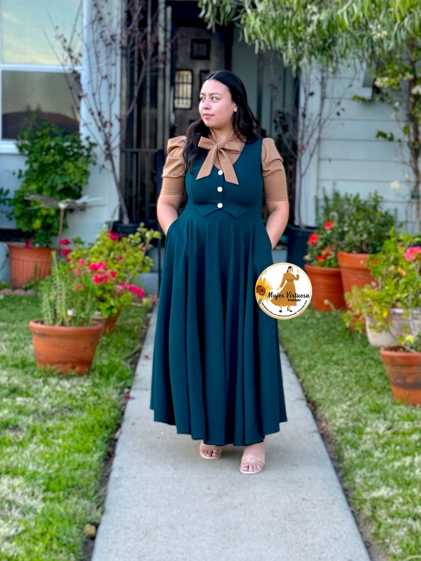 Sara Forest Green Vest Overall