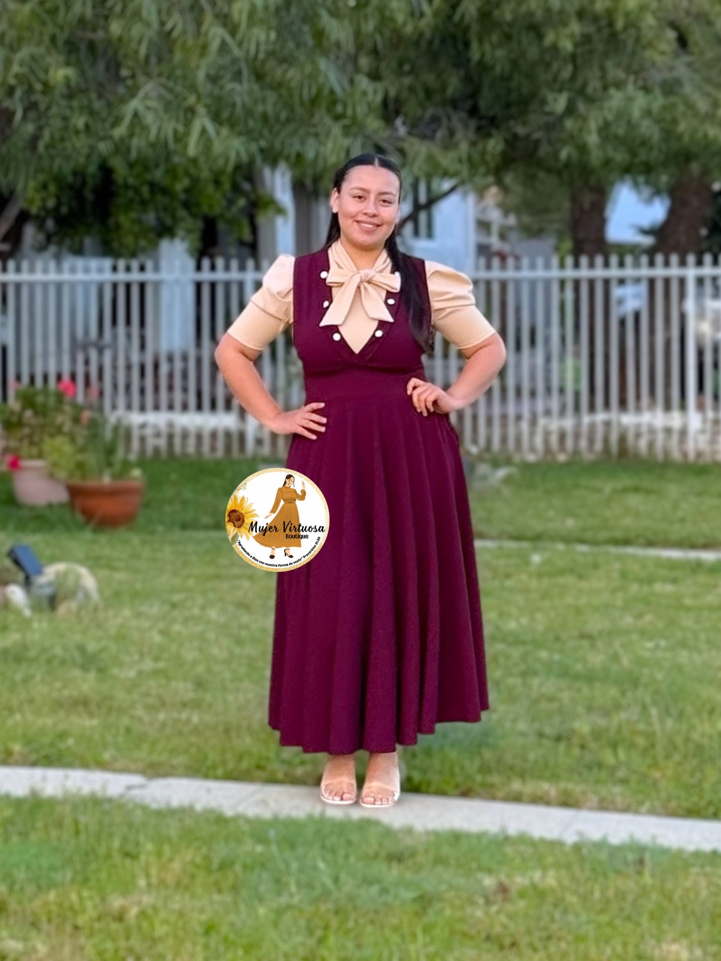 Leyda Burgundy V-Neck Overall