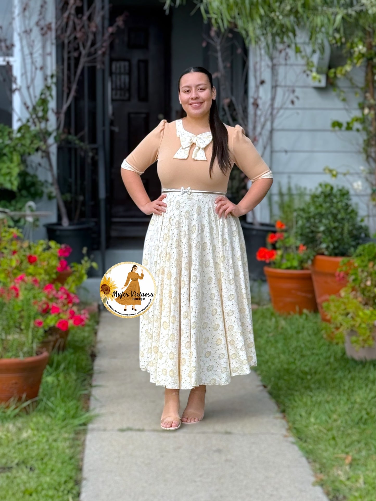 Madelyn Tan Bow Dress