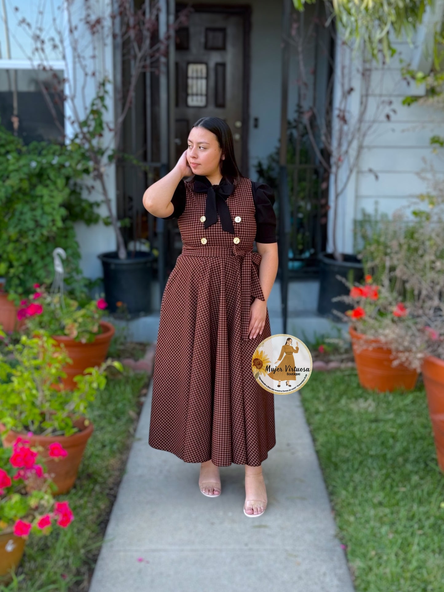 Rosy Rust & Black Plaid Overall