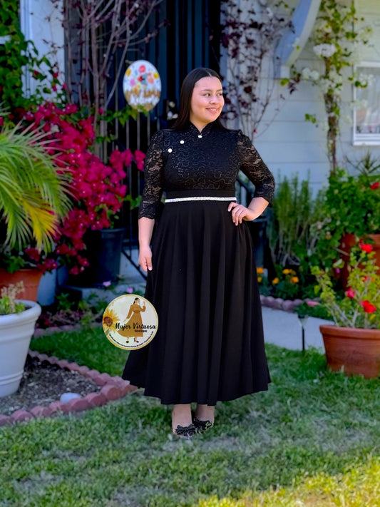 Ivana Black Lace Dress
