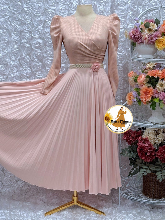 Yvette Pink Plaid Dress