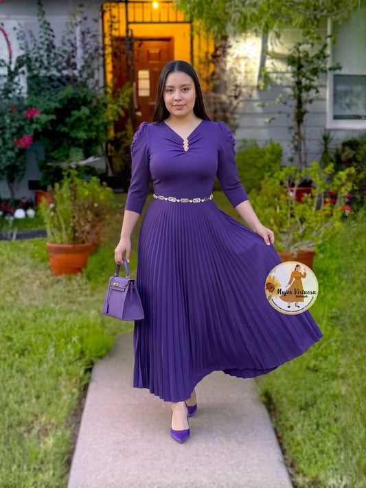 Sasha Violet Brooch Dress