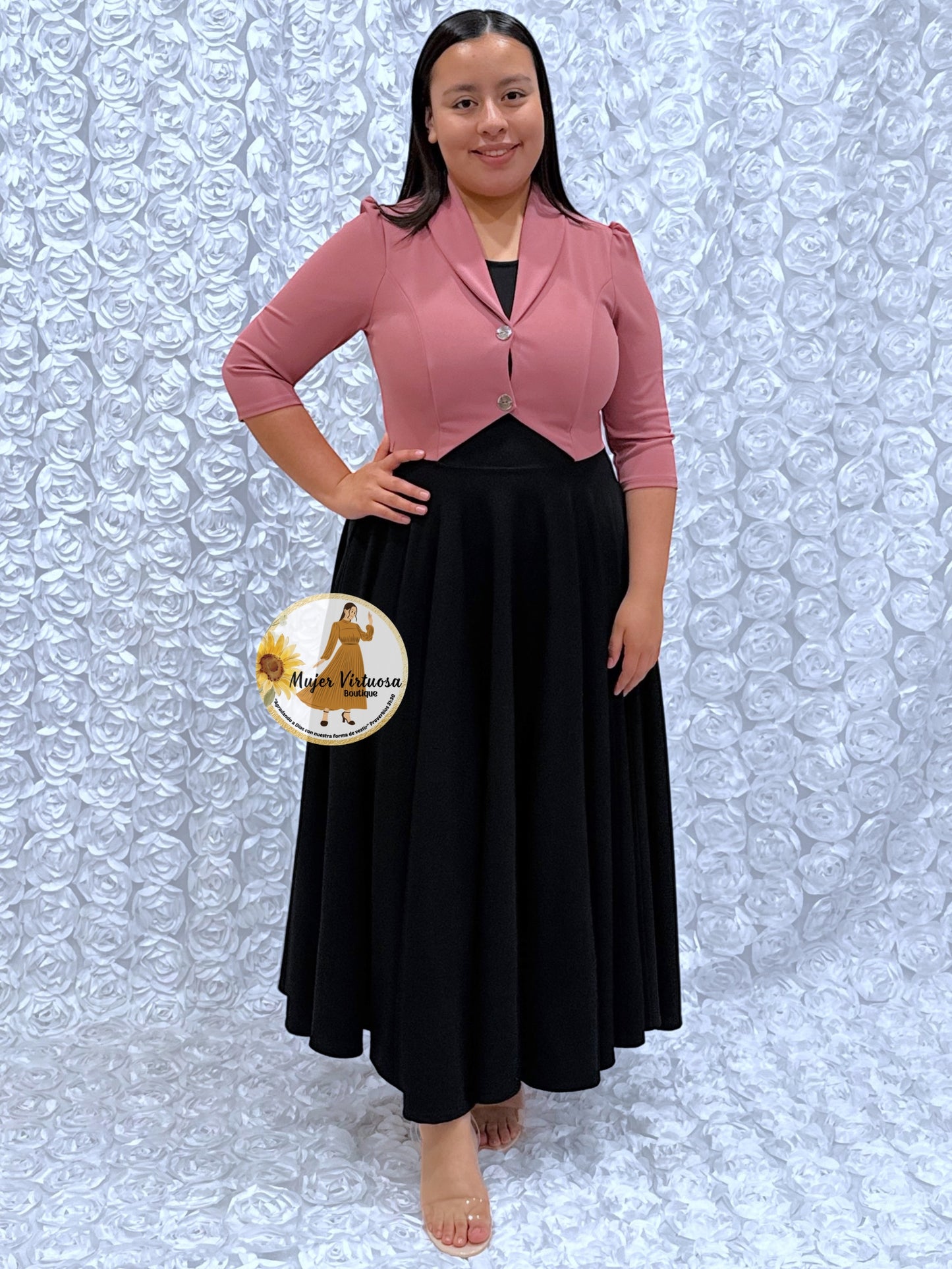 Mily Rosa Viejo & Black Dress