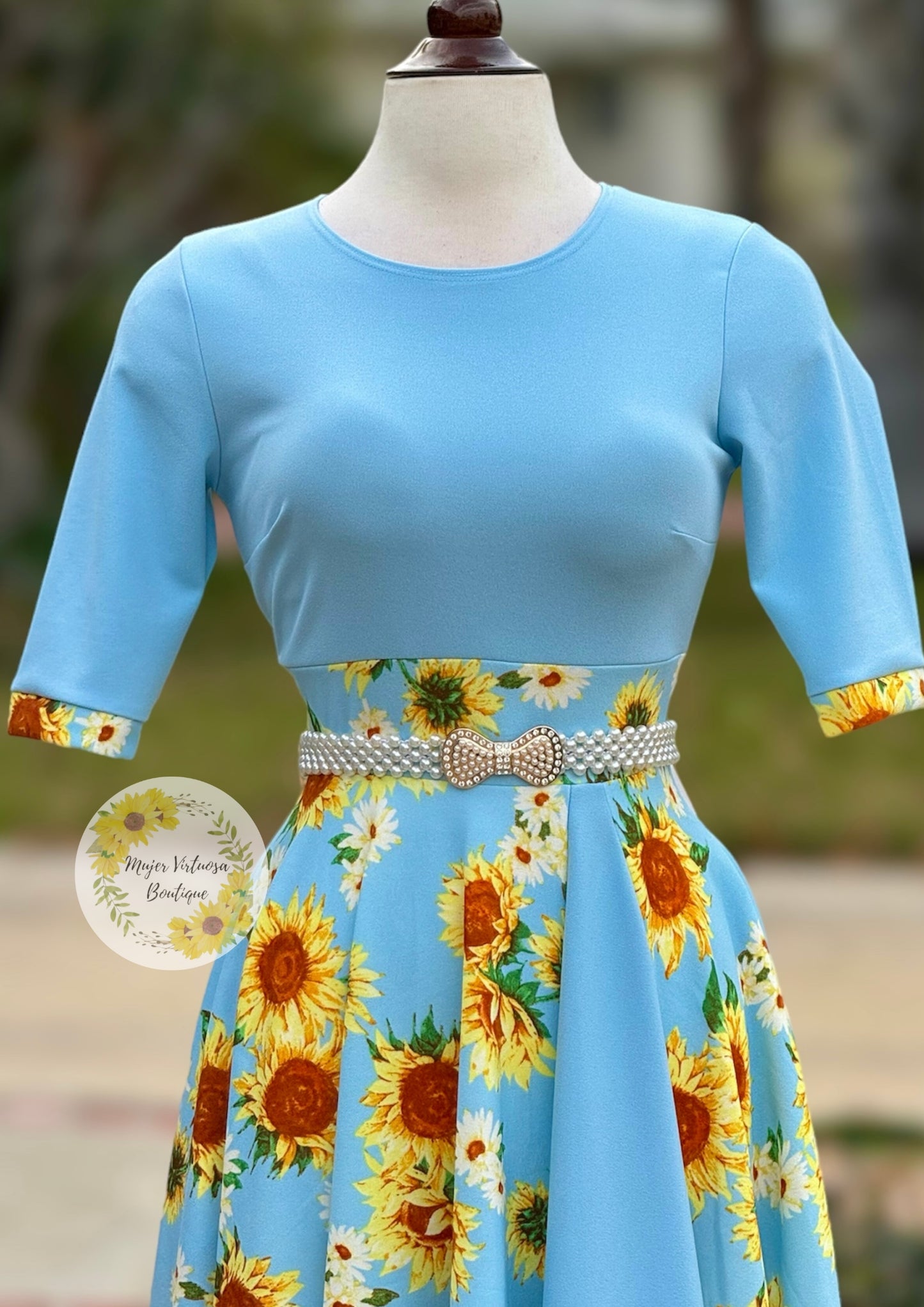 Andrea Sky Blue Sunflower 🌻 Dress