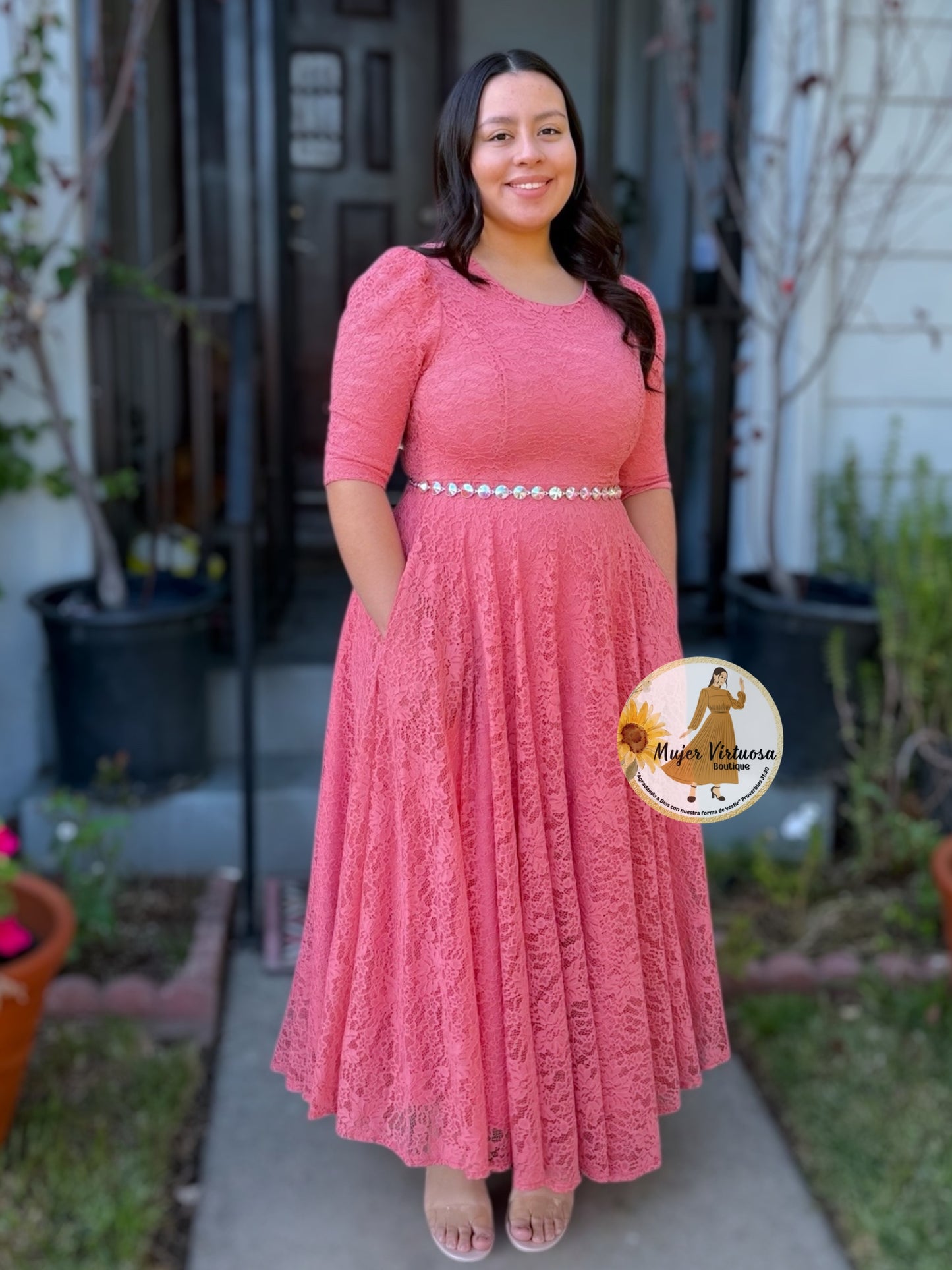 Camila Rosa Viejo Lace Dress