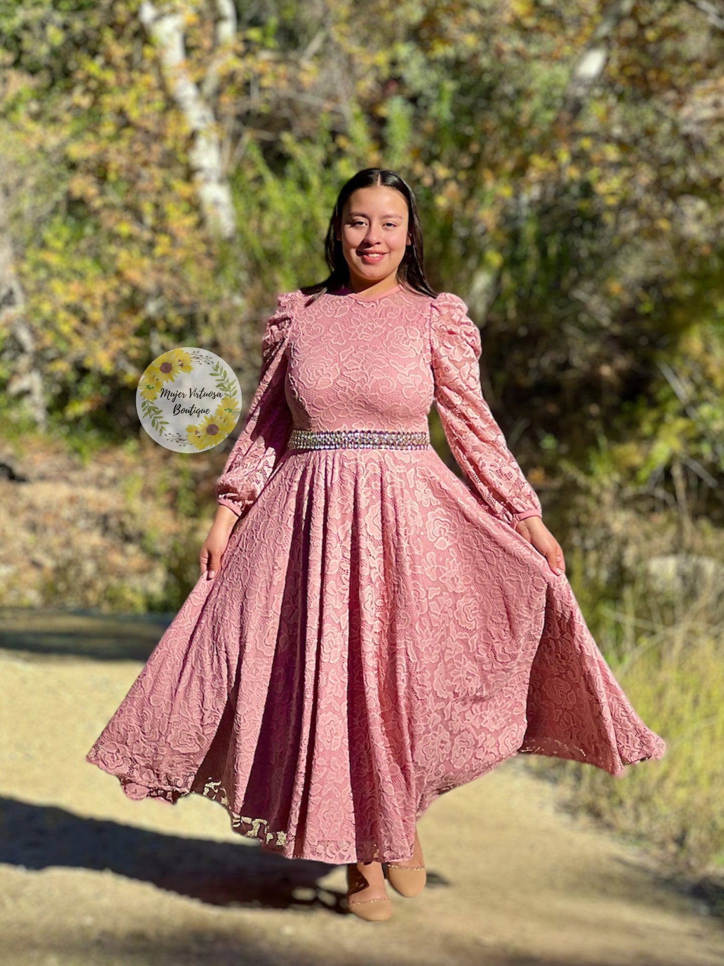 Ophelia Pink Lace Dress