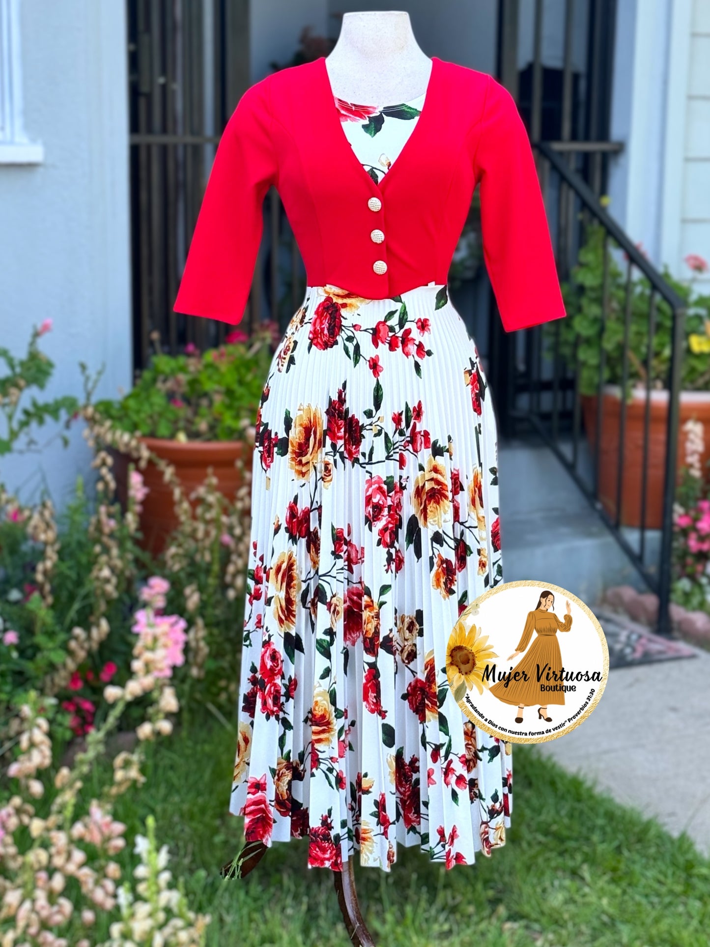 Maggie Red/White Blazer Dress