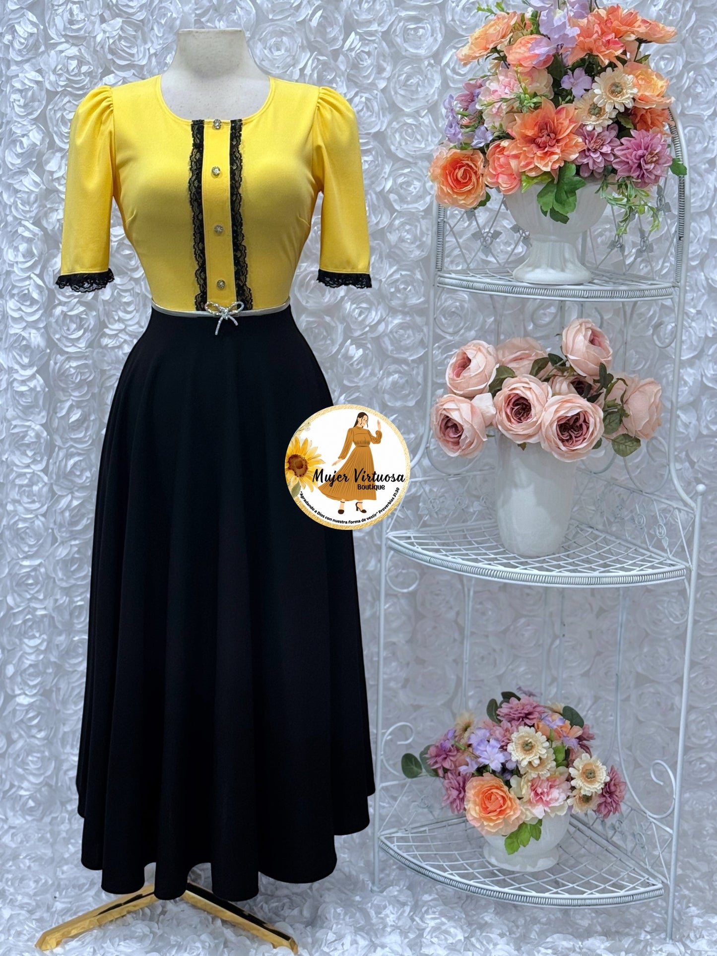 Eleanore Yellow/Black Dress