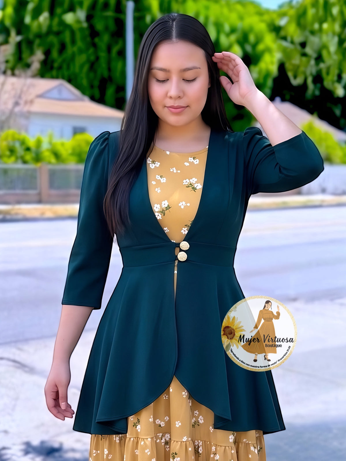 Hunter Green Peplum Blazer