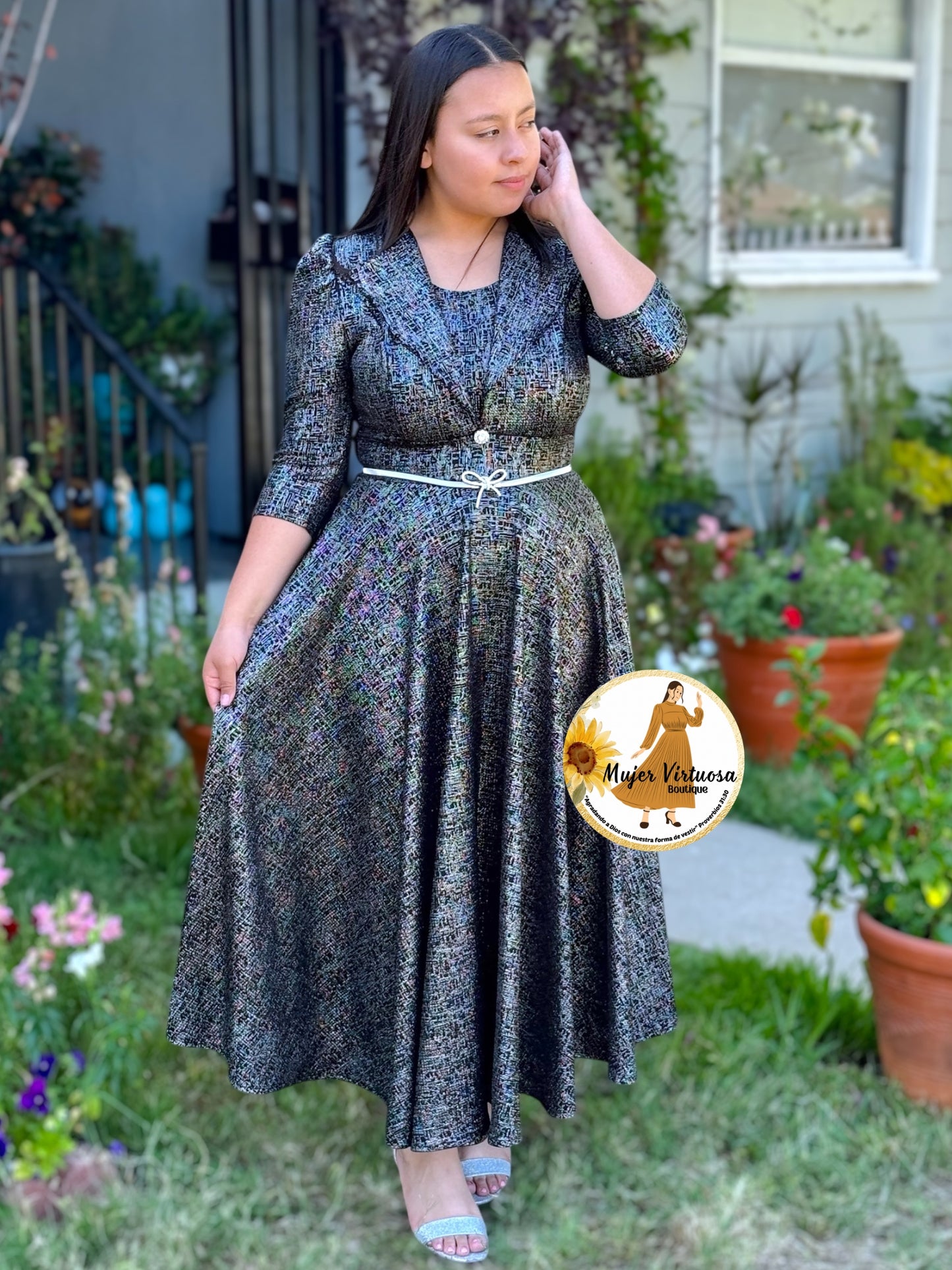 Astrid Black & Silver Blazer Dress