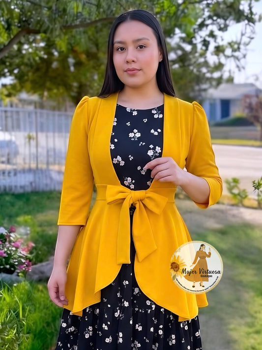 Mostaza Peplum Blazer