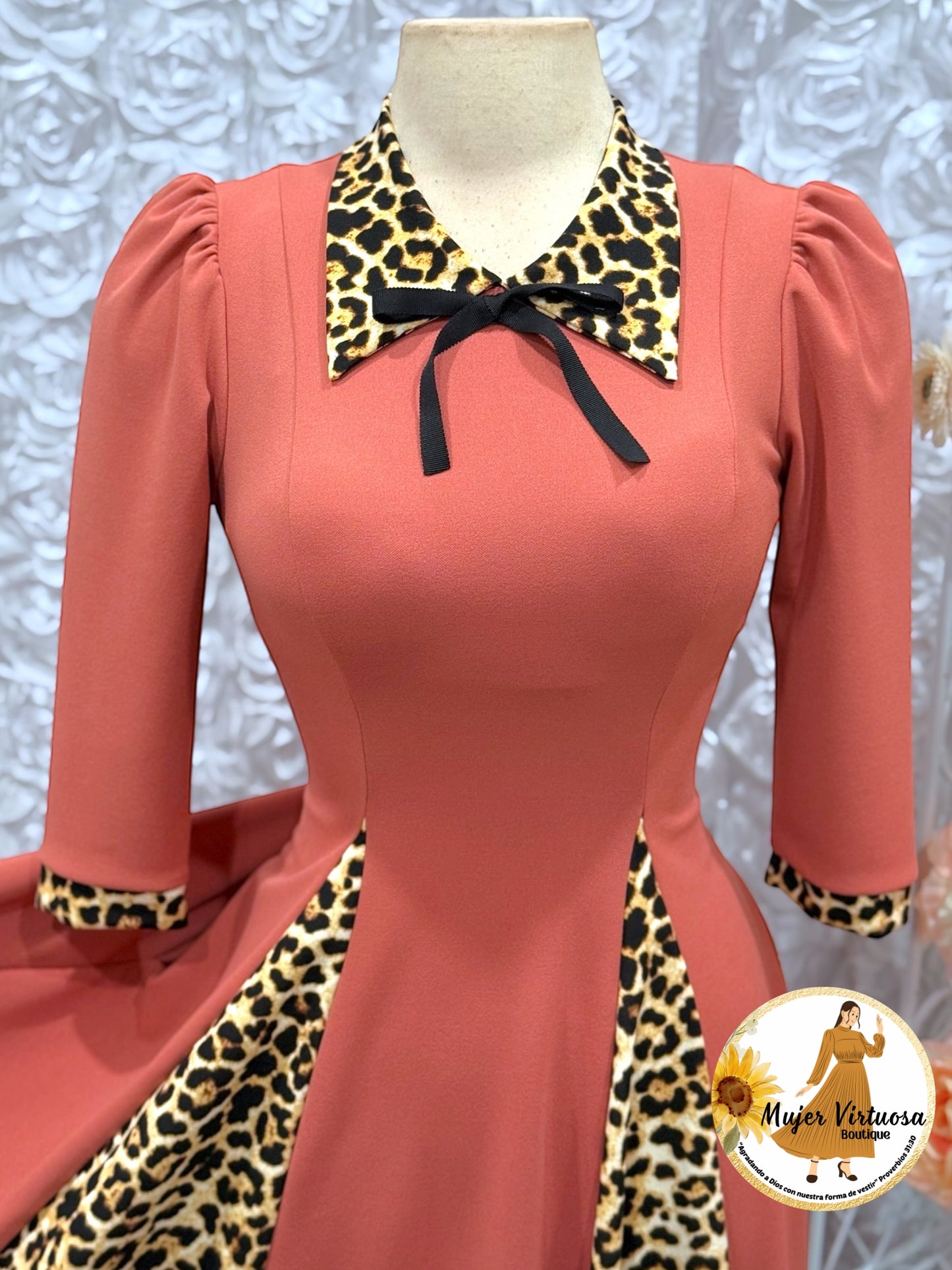 Victoria Dusty Pink Animal Print Dress