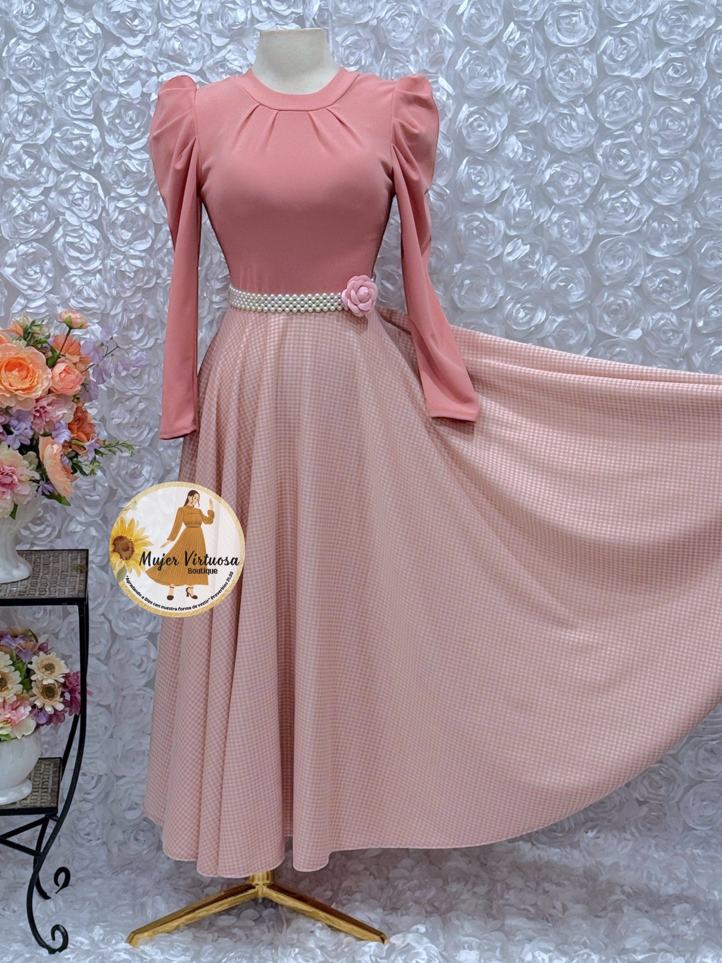 Eloisa Pink Plaid Dress