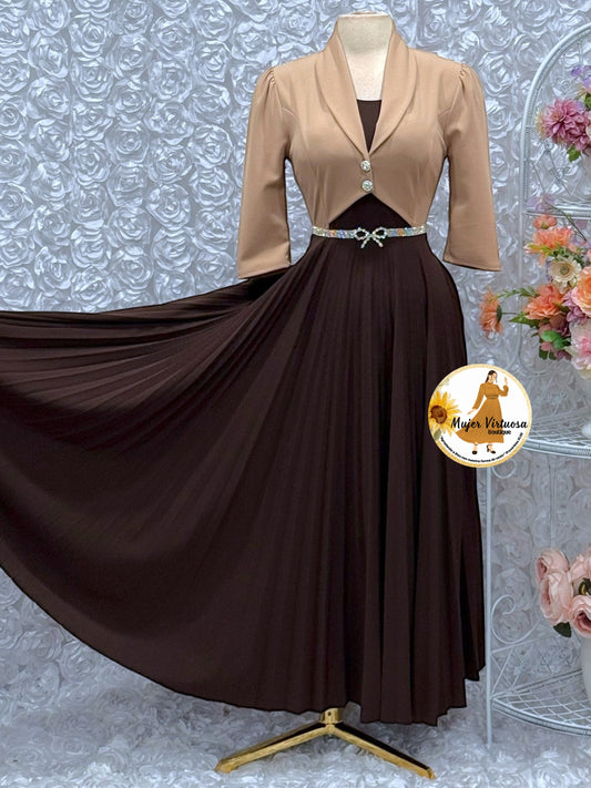 Emely Mocha & Brown Dress