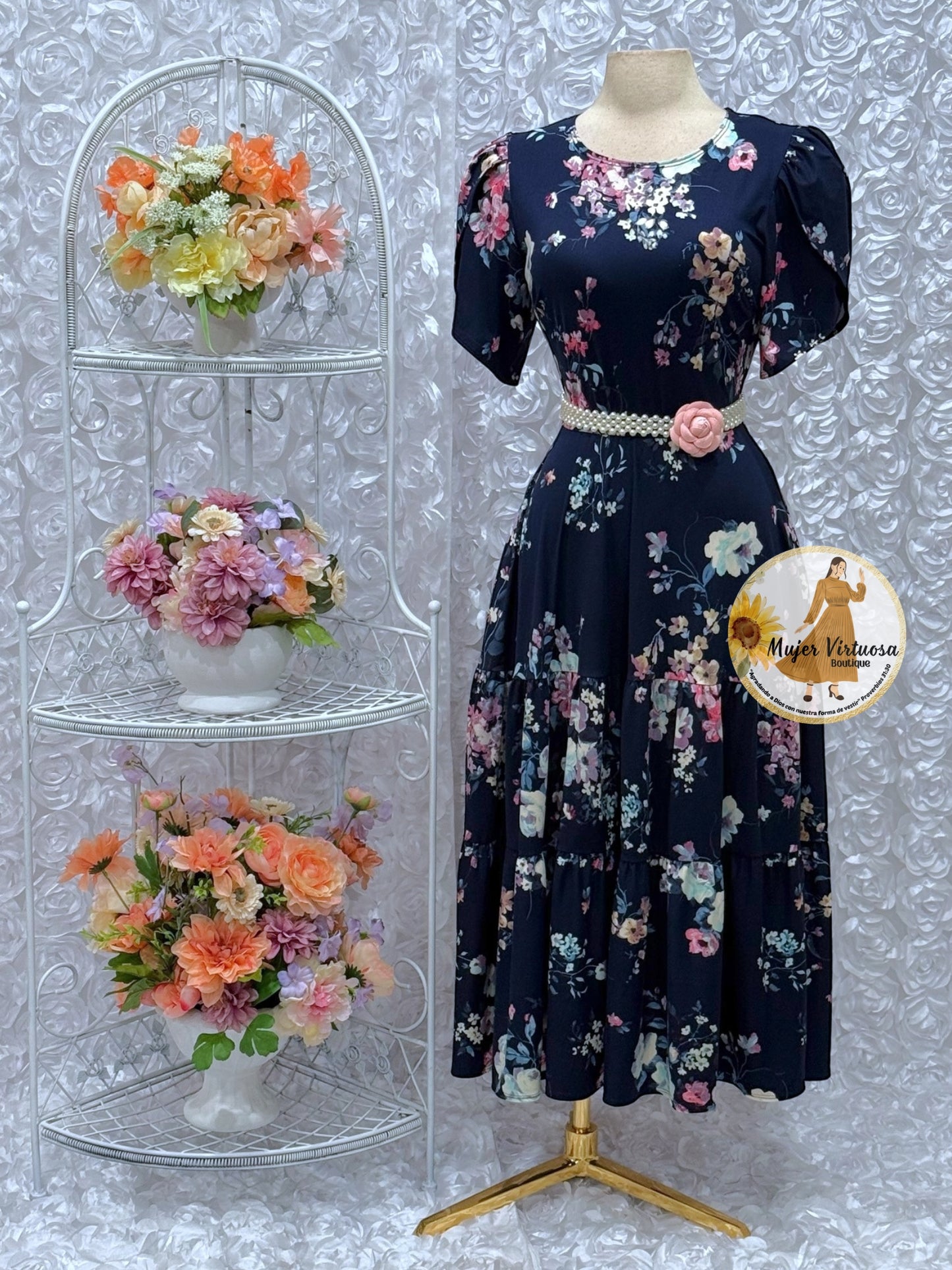 Abigail Navy Floral Dress