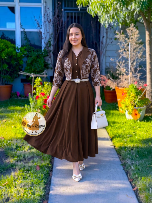 Linda Brown Embroidered Dress