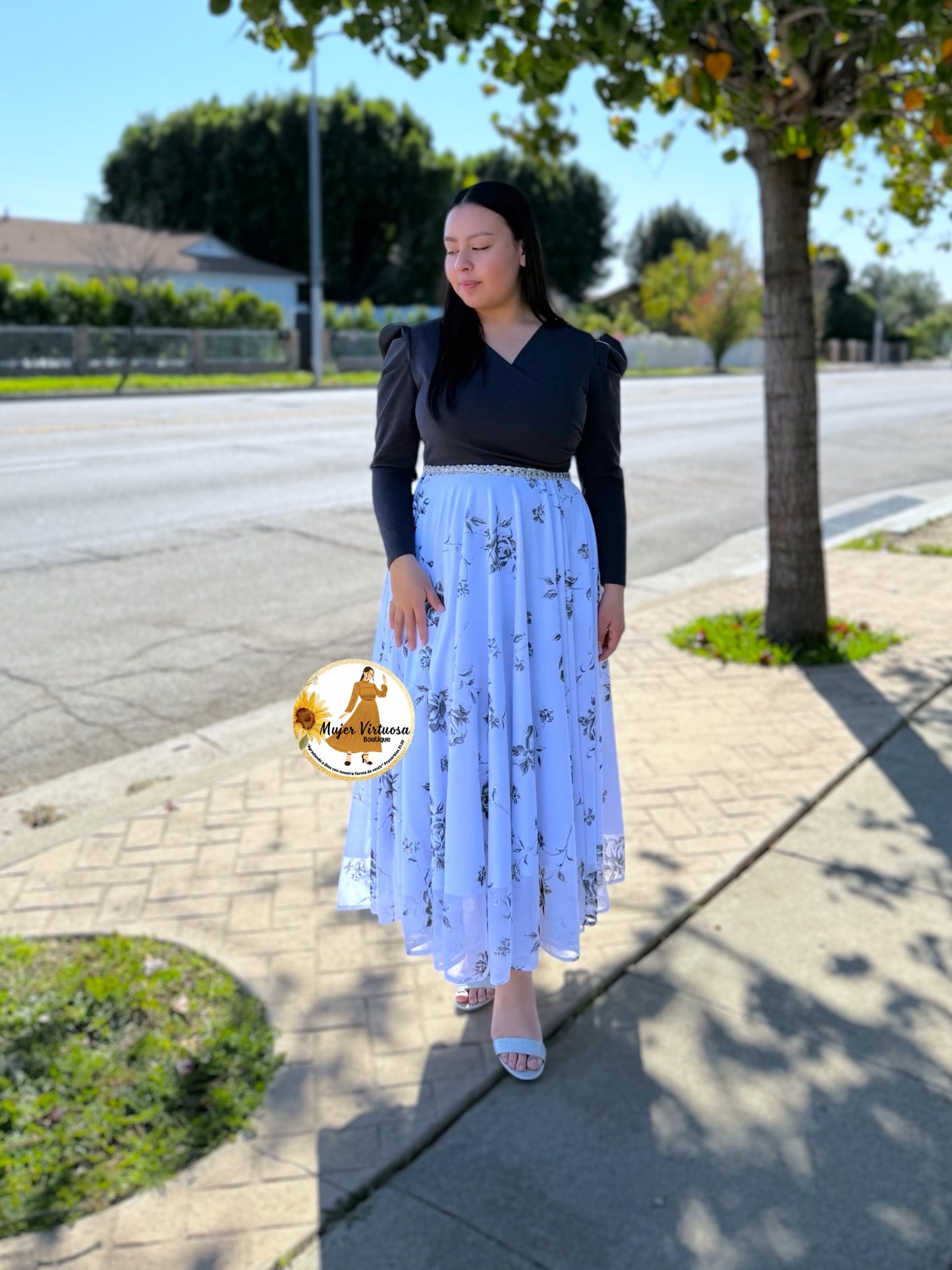 Larissa Grey & White Mesh Dress