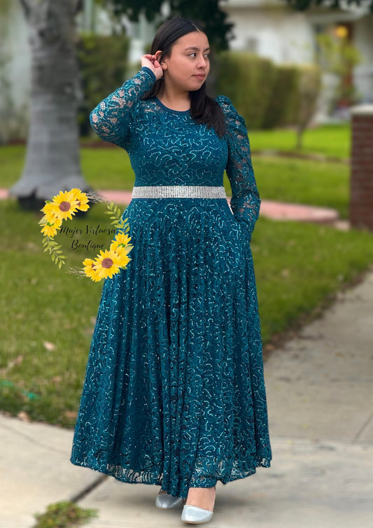 Ophelia Emerald Sequin Dress