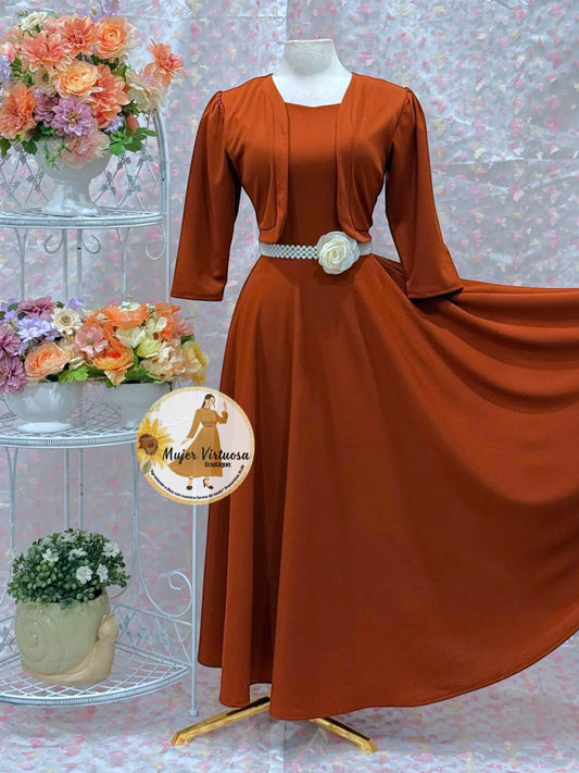 Terracota Blazer Maxi Dress