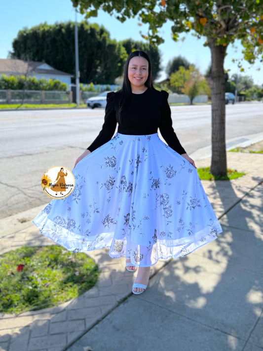 Eloisa Black & White Mesh Dress