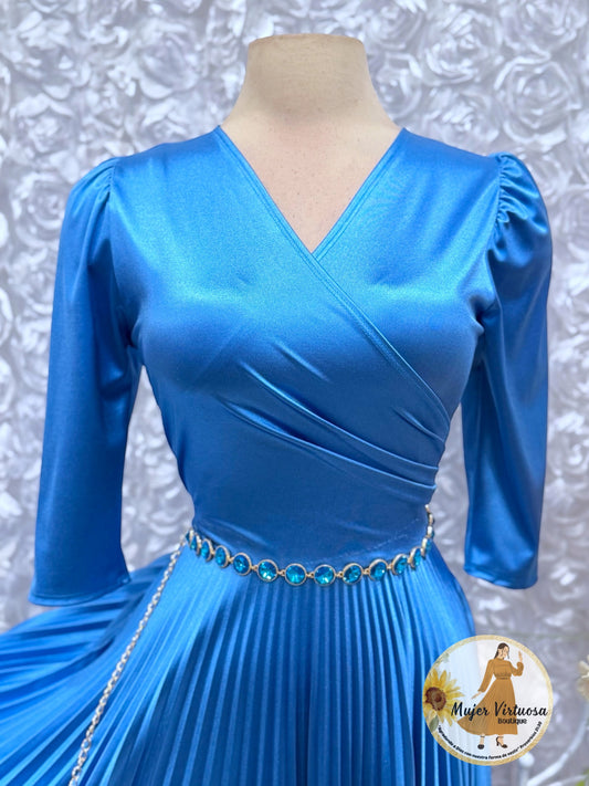 Aqua & Gold Chain Belt
