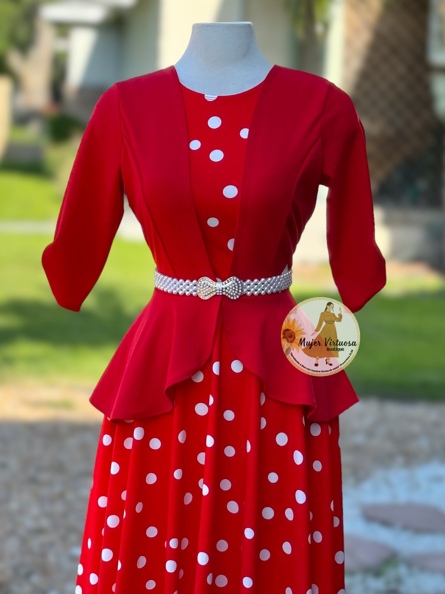 Helena Red Polka Dot Blazer Dress