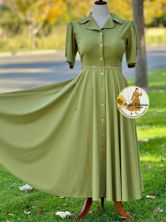 Jimena Avocado Green Dress