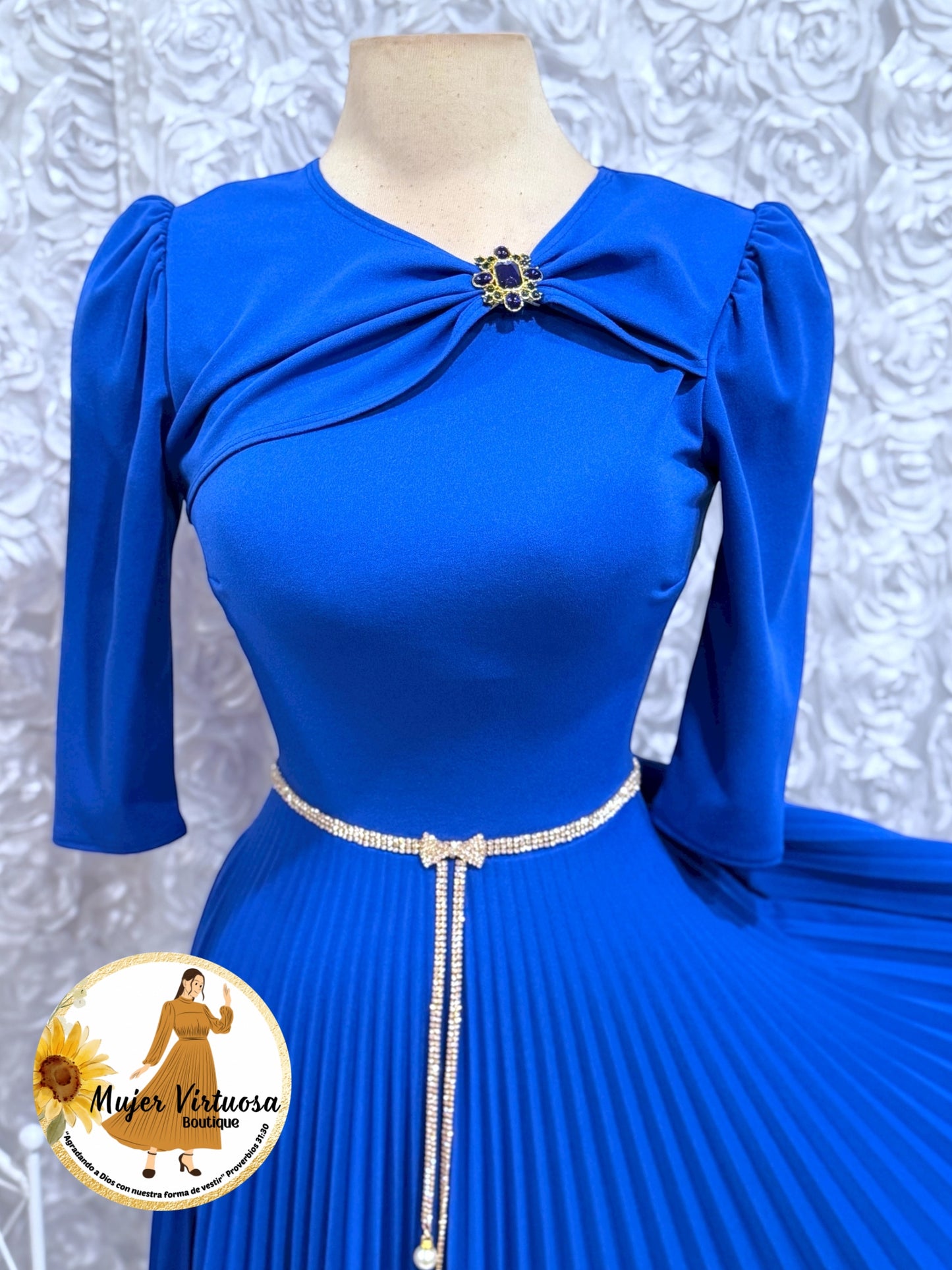 Rosalie Royal Blue Pleated Dress