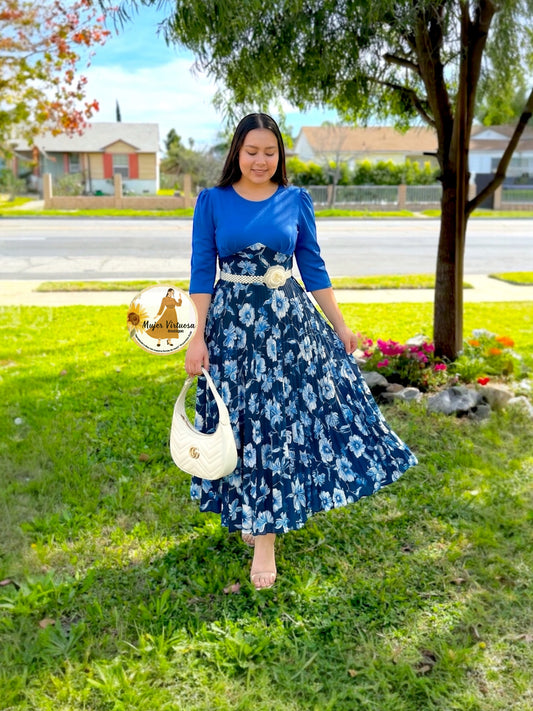 Cristel Blue Floral Dress