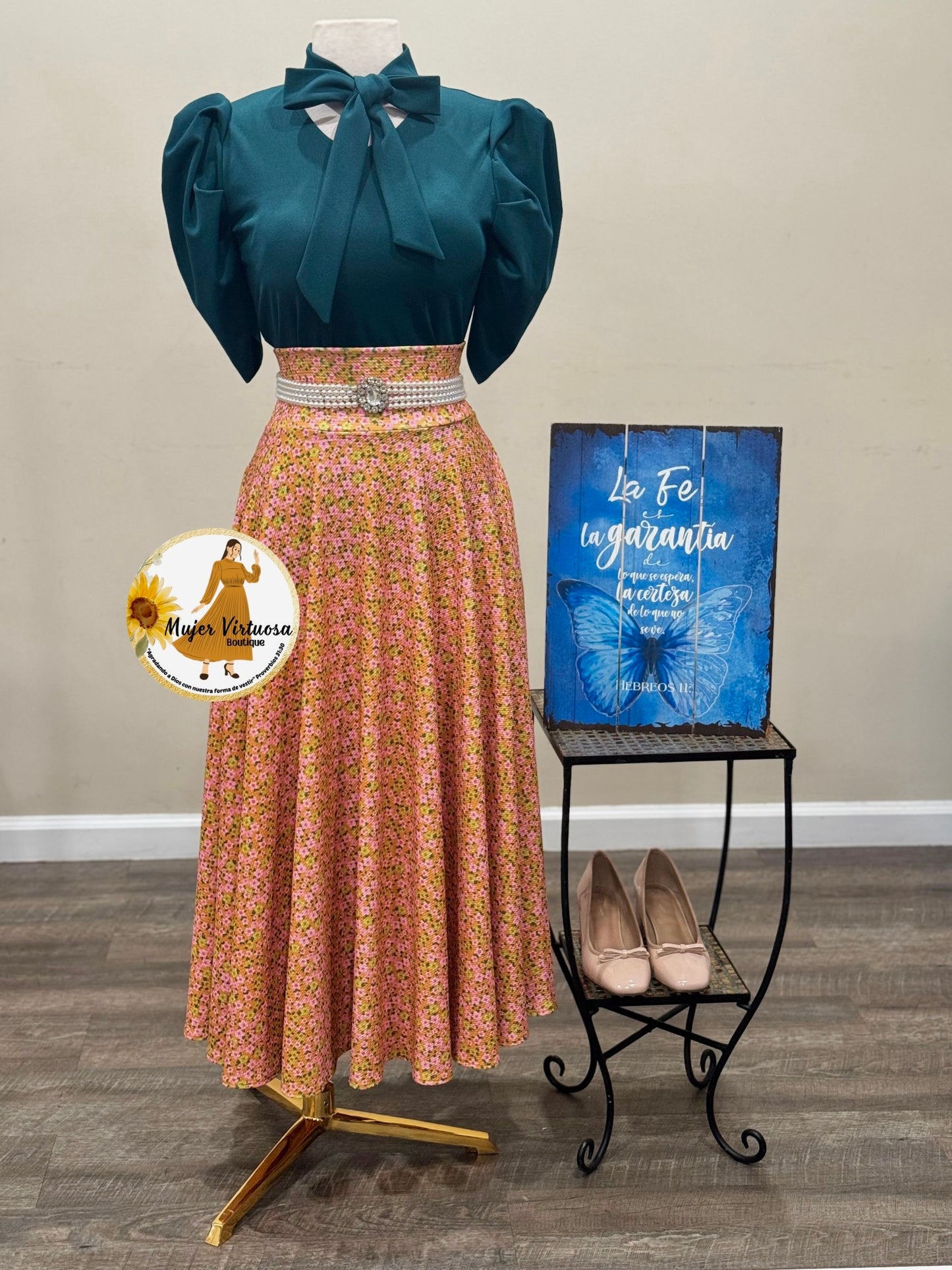 Mustard Floral Maxi Skirt