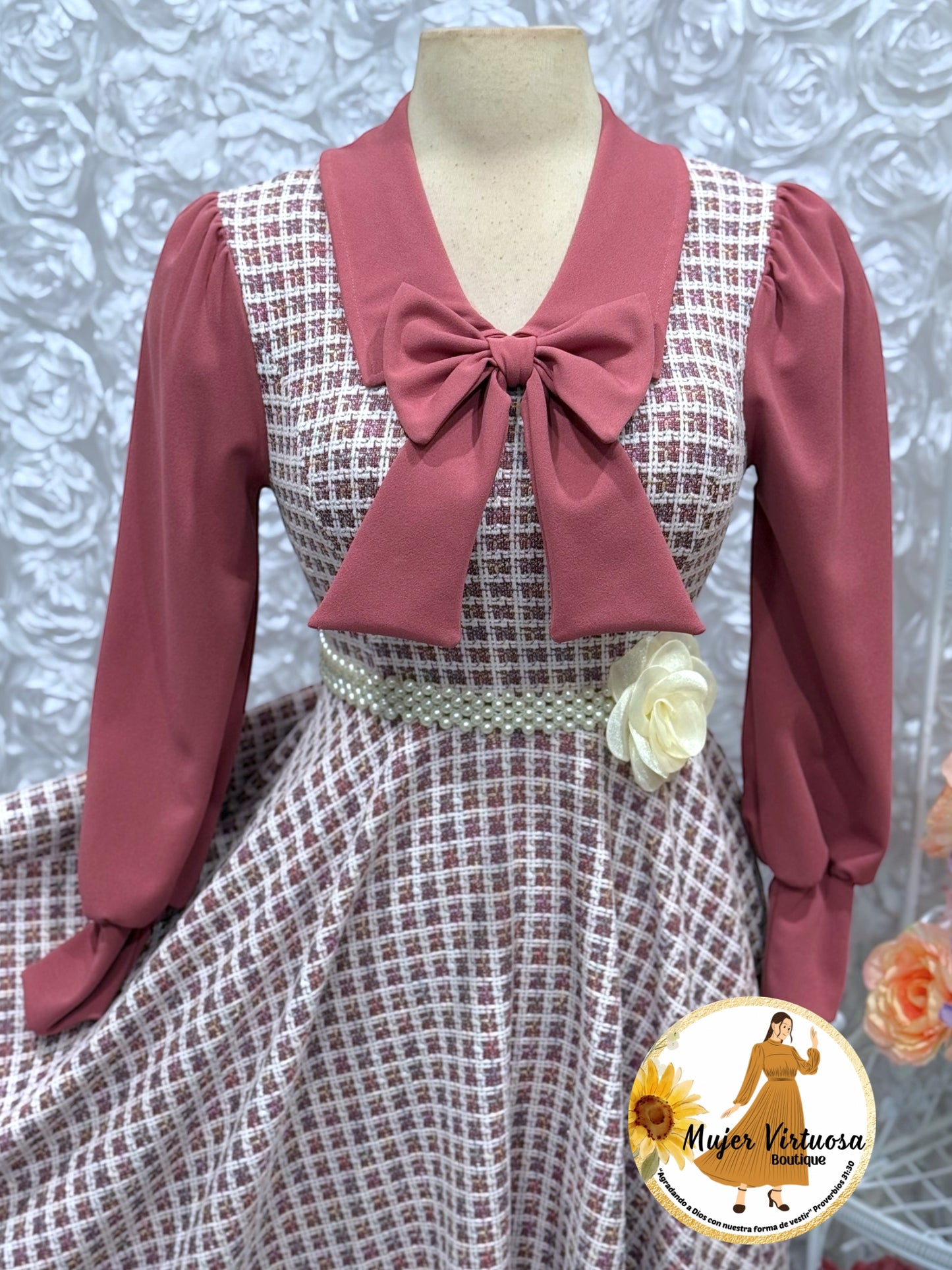 Adara Mauve Tweed Dress