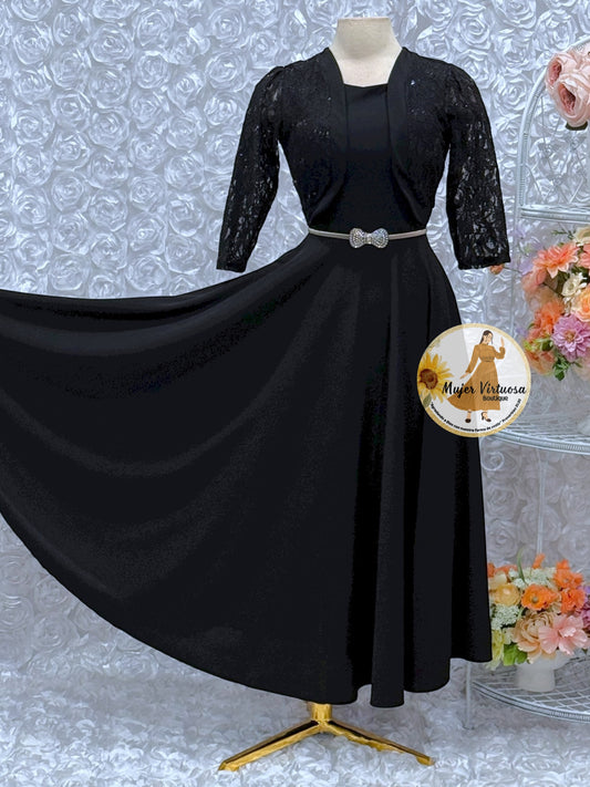 Emma Black Lace Blazer Dress