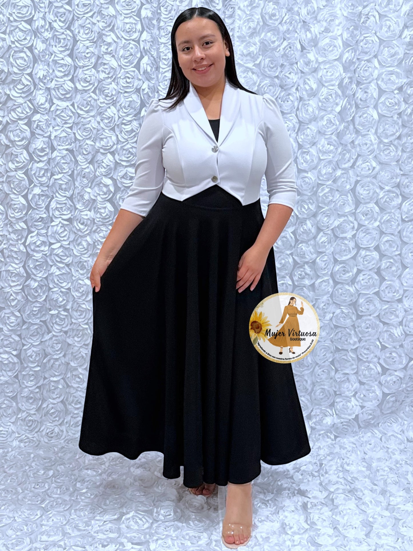 Mily White & Black Dress
