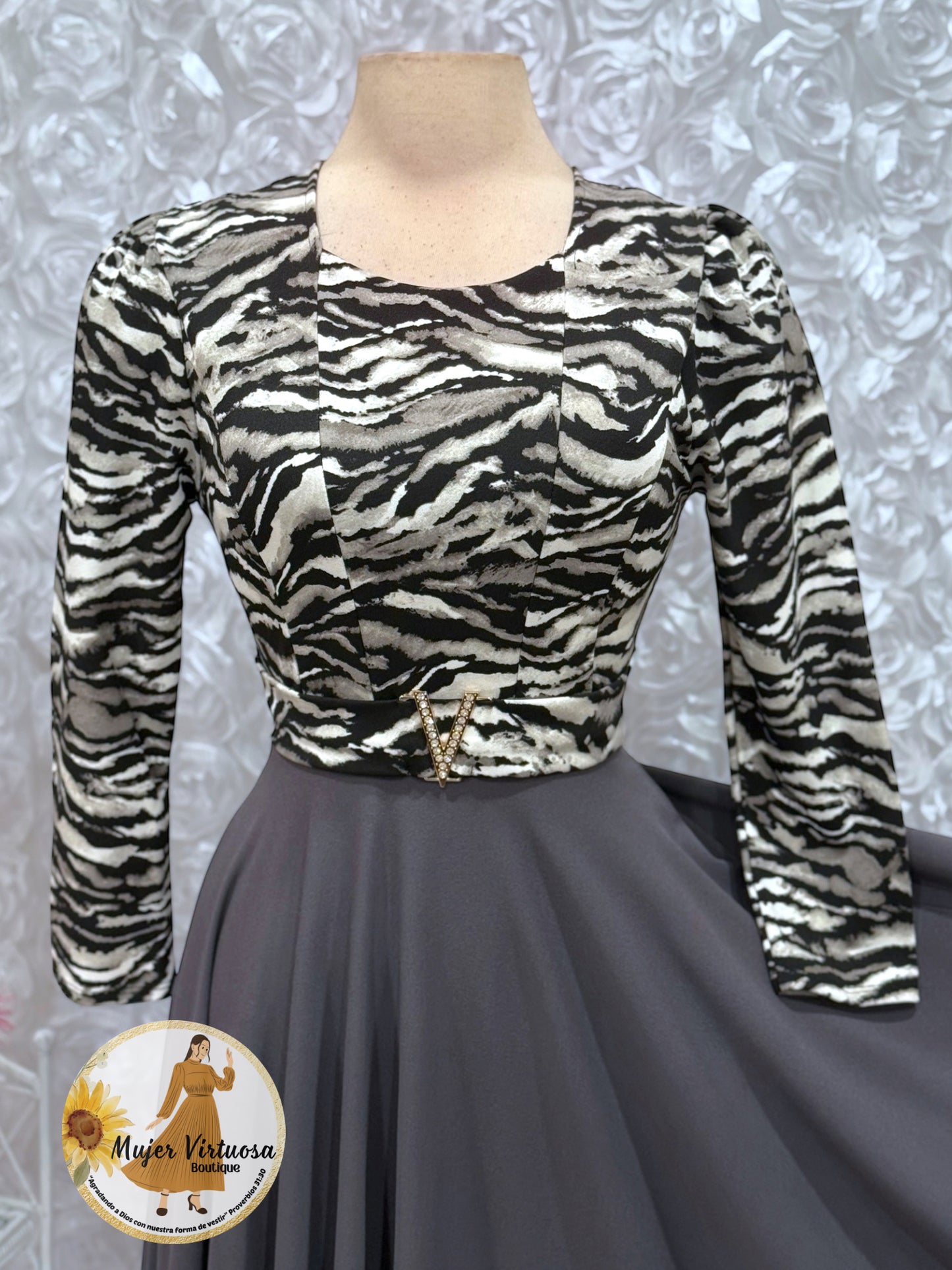 Nadia Grey Animal Print Dress