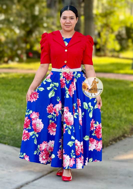 Arlet Red Blazer Floral Dress