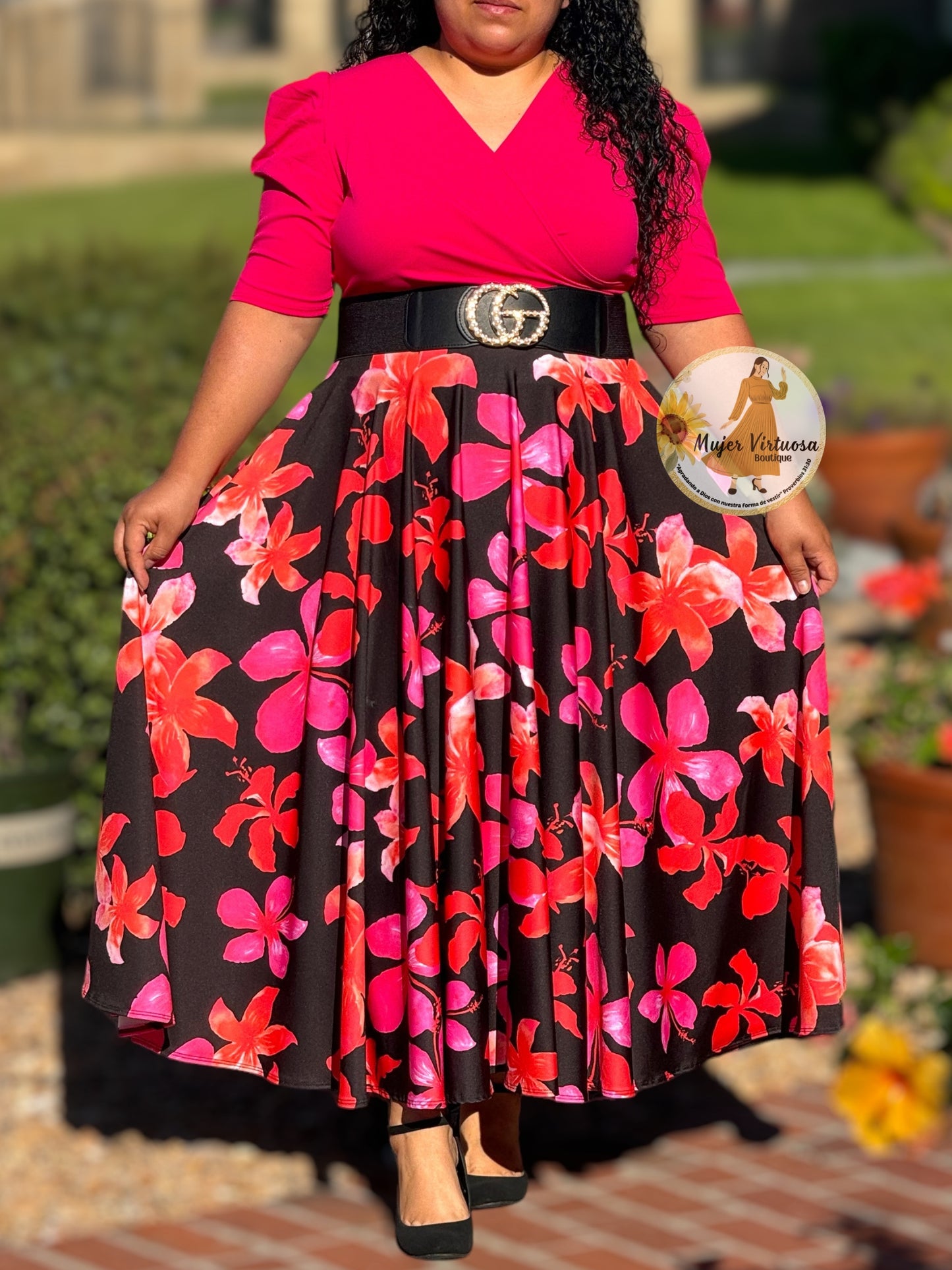 Susan Pink & Black Floral Dress