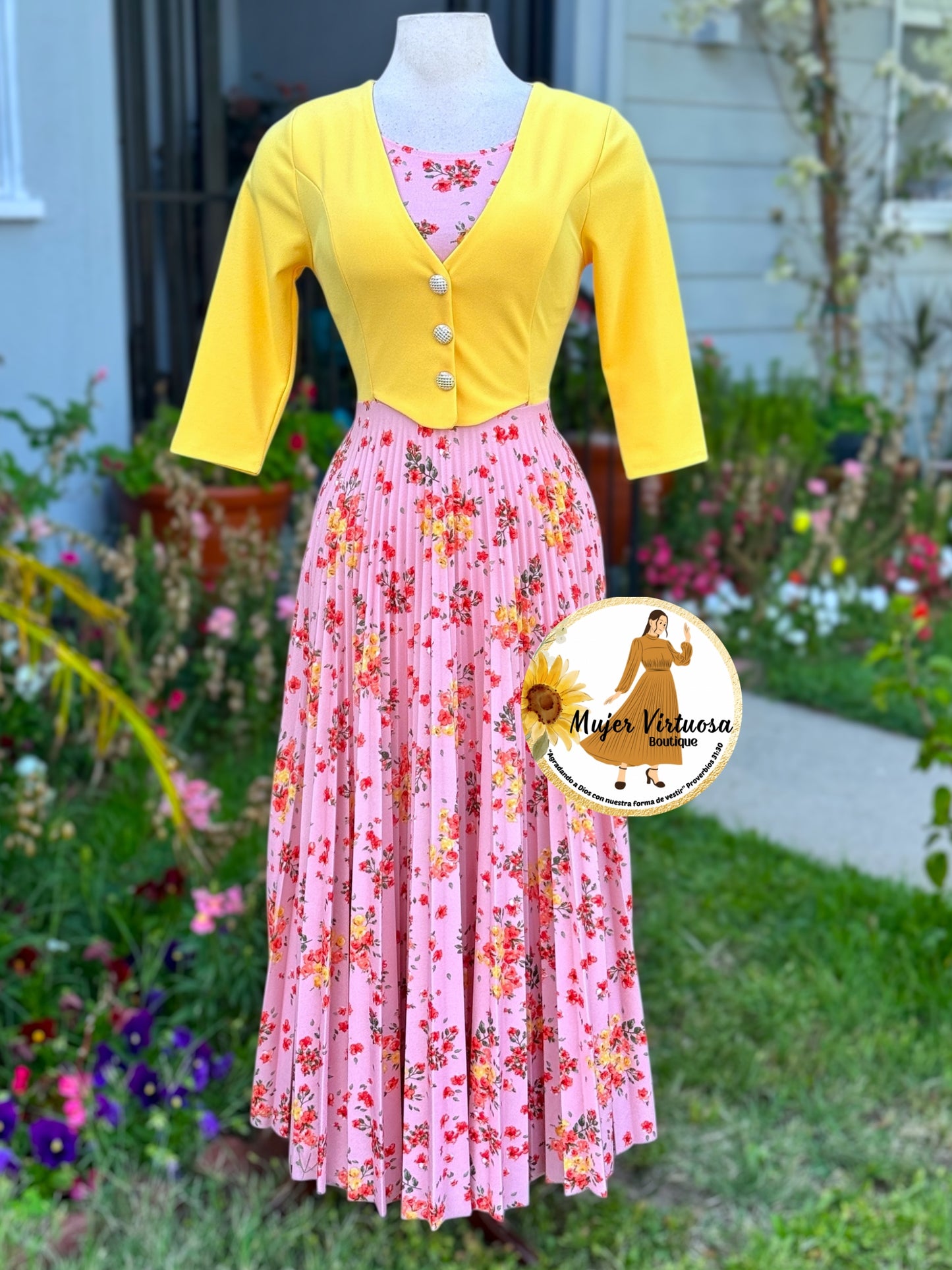 Maggie Yellow/Pink Blazer Dress